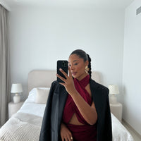 Oriana Dress Satin Rouge
