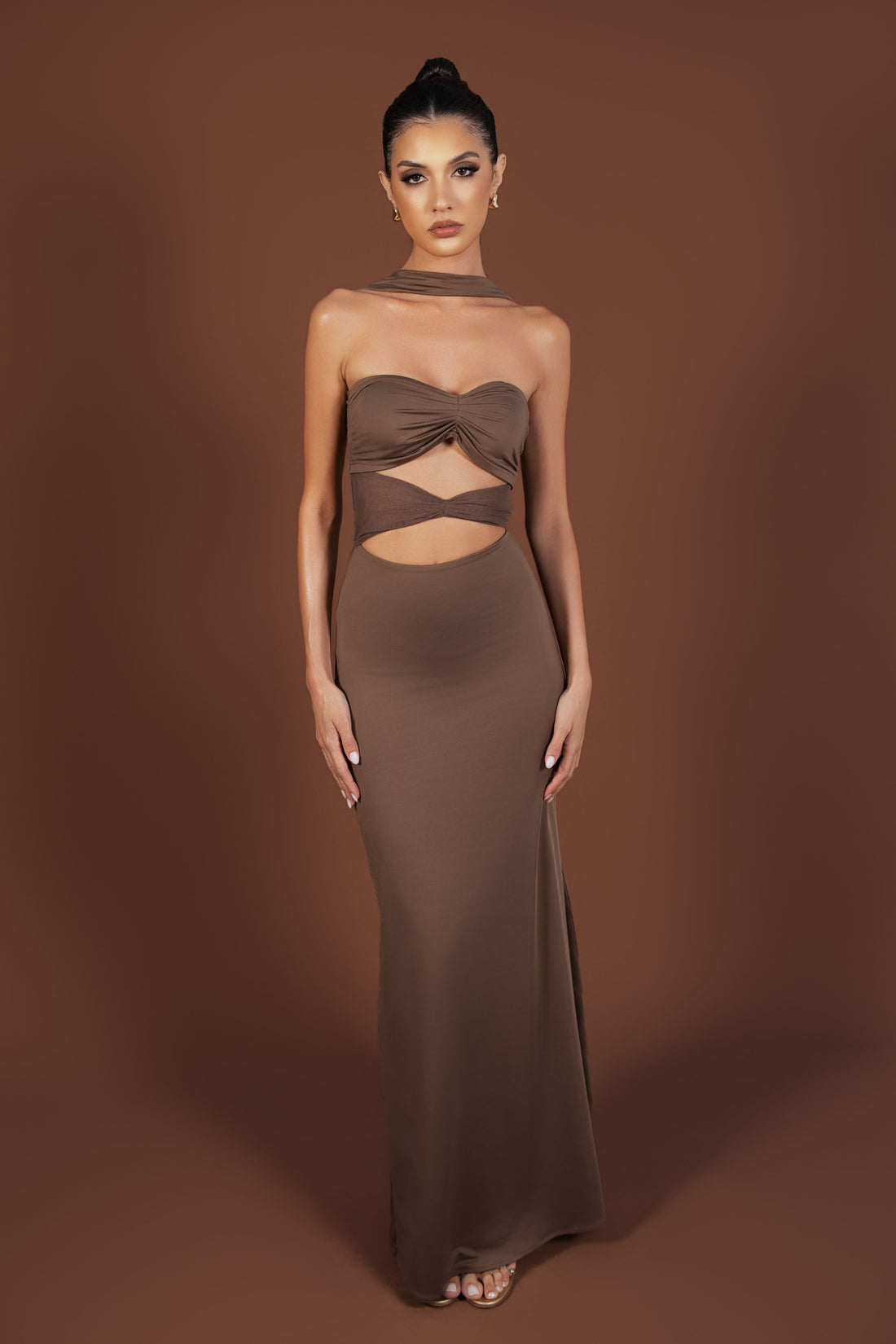 Monique Maxi Dress Brown