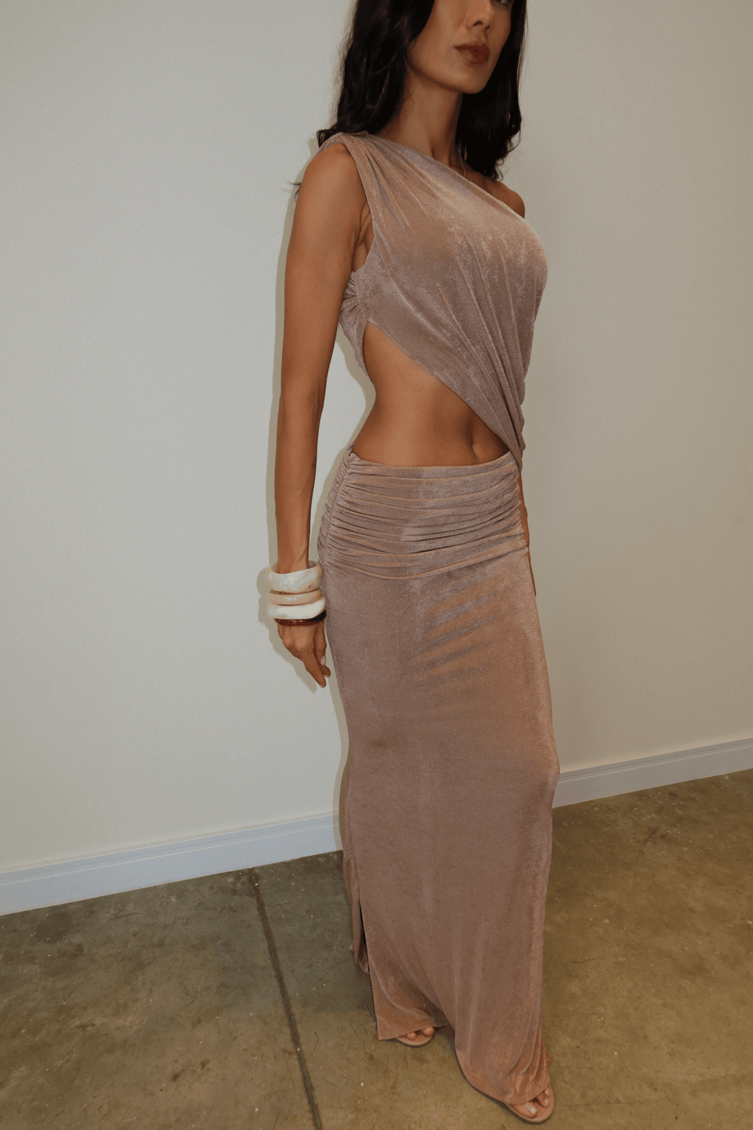 Delilah Jersey Maxi Brown
