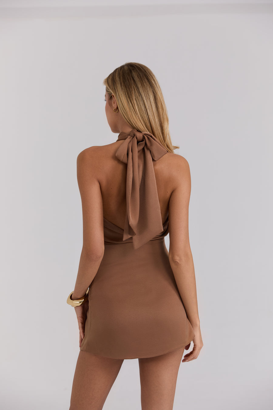 Oriana Dress Satin Bronze