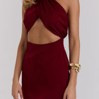 Oriana Dress Satin Rouge