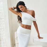 Fleur Draped Top White