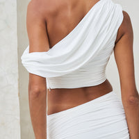 Fleur Draped Top White